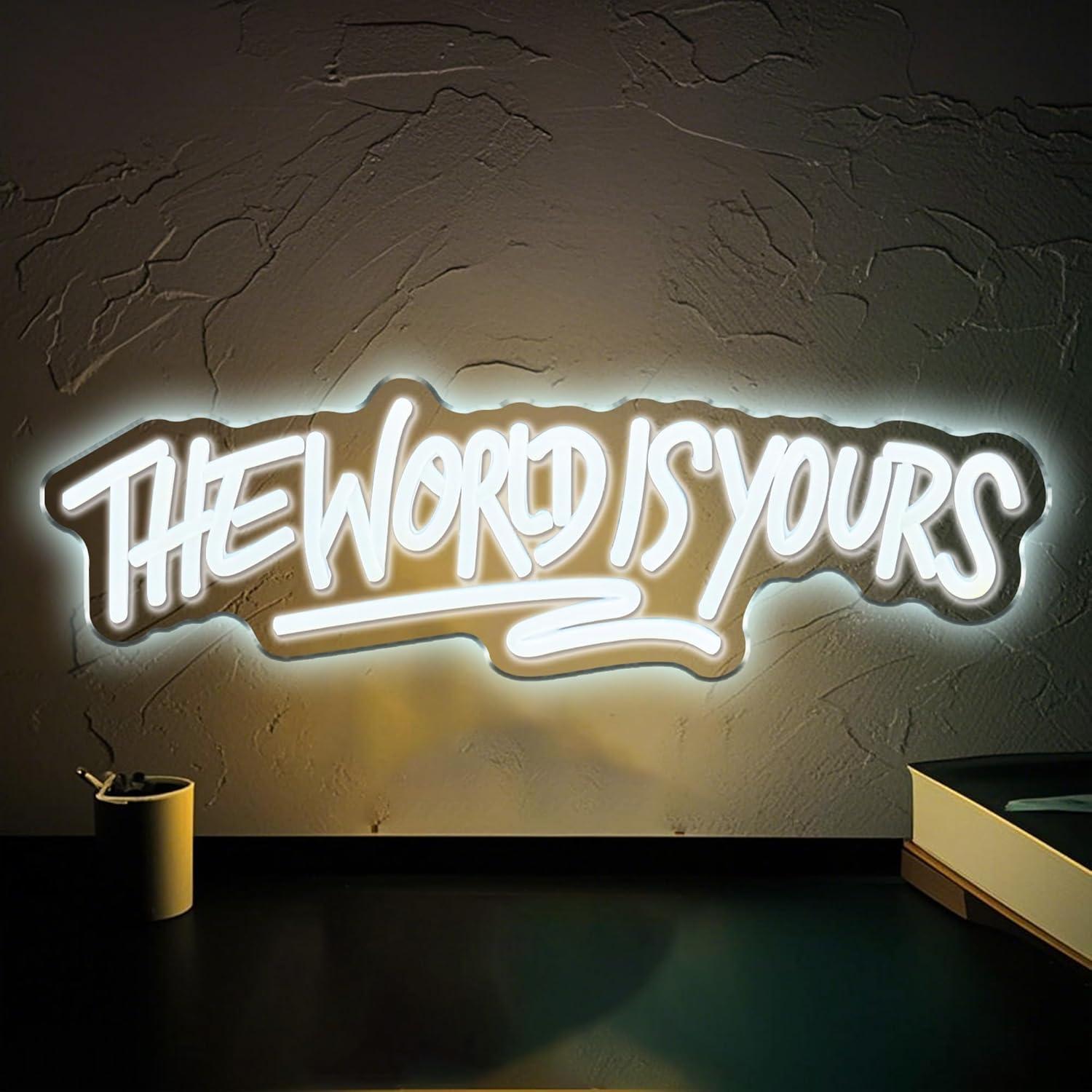 Neon Sign Party - Letrero de neón The World is