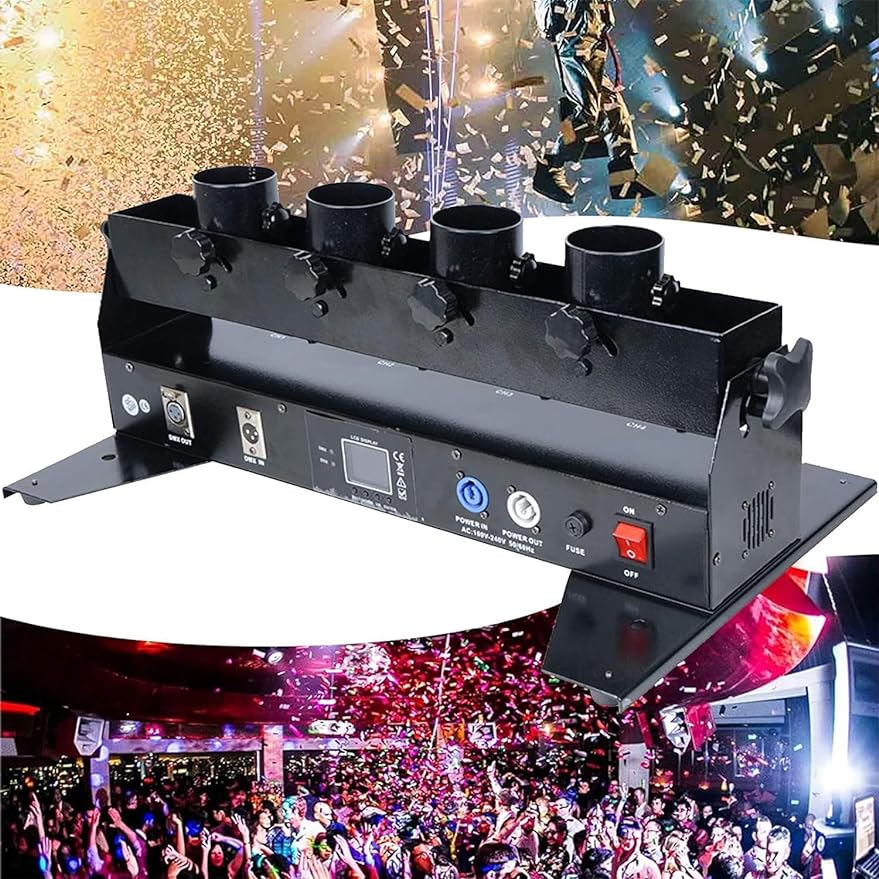 Máquina de confeti con 4 tubos - Confetti Cannon Tube reseña y precio